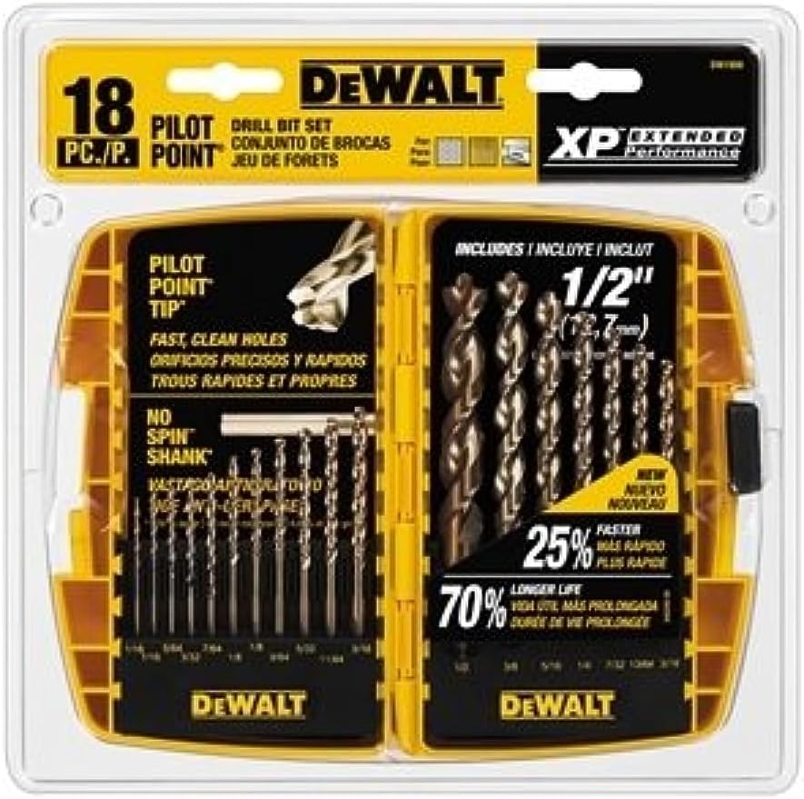 DEWALT DW1958 Bit Drill Set Gold Ferous 18Pc