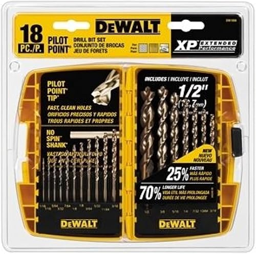 DEWALT DW1958 Juego de brocas Gold Ferous 18Pc