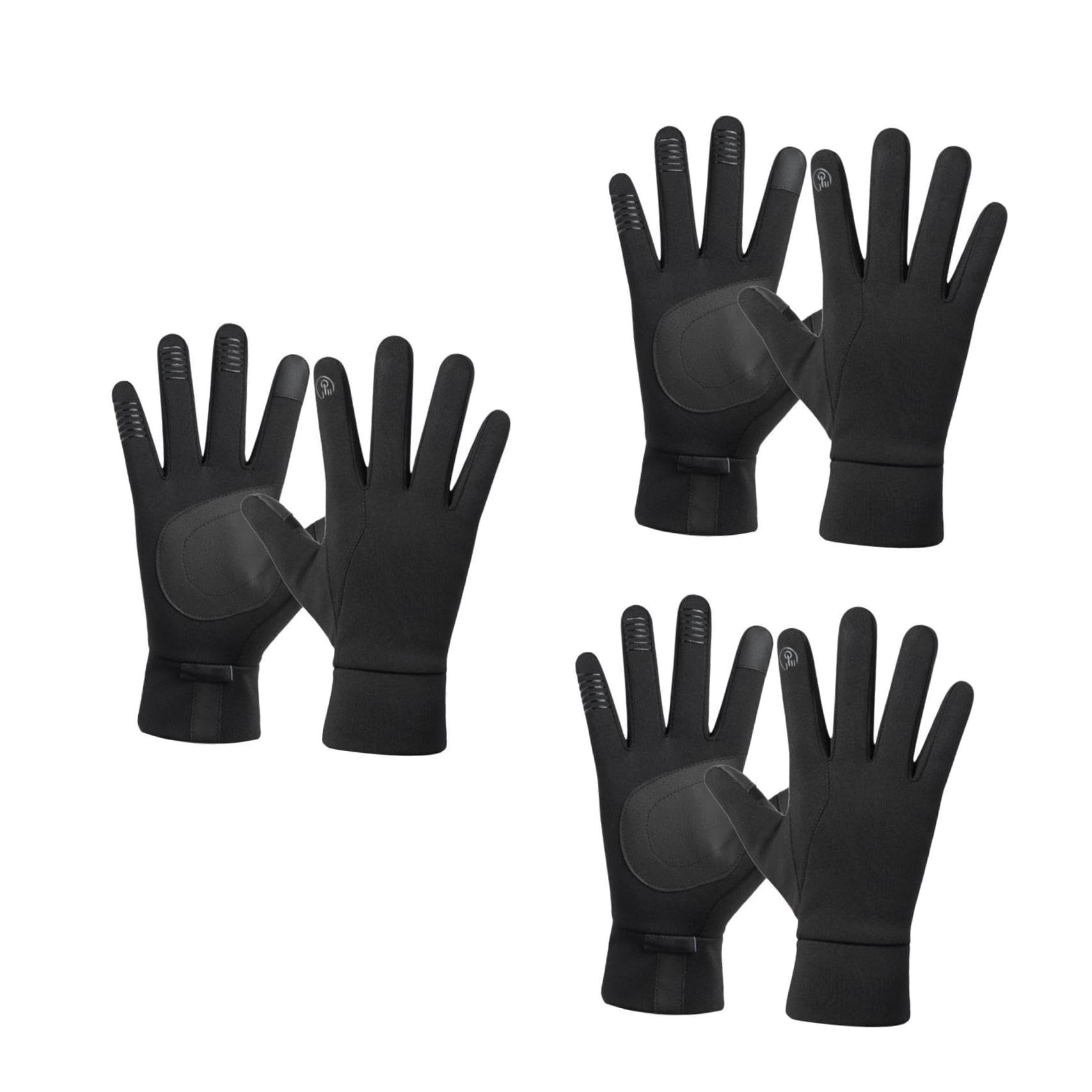 Yardwe 3 Paia Di Guanti Invernali Guanti Riscaldanti Caldi Da Esterno Impermeabili+ Guanto Nero Antiscivolo Con Tutte Le Dita Taglia Xl