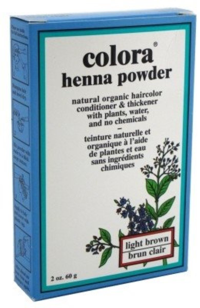 Colora Henna Powder Hair Color Light Brown, 2 oz (Pack of 4)