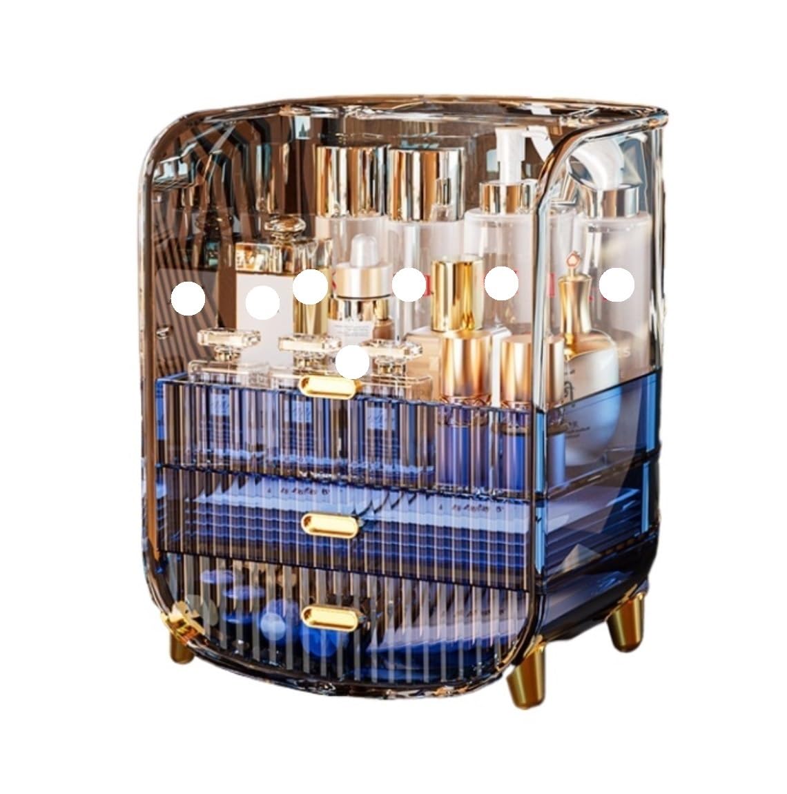 Organizer Trucchi Organizzatore Per Trucchi Di Grande Capacità A 3 Livelli Con 2 Cassetti E Scatola Per Trucchi Con Coperchio Ribaltabile Per Il Ripiano Della Camera Da Letto Del Comò Organizer Trucco