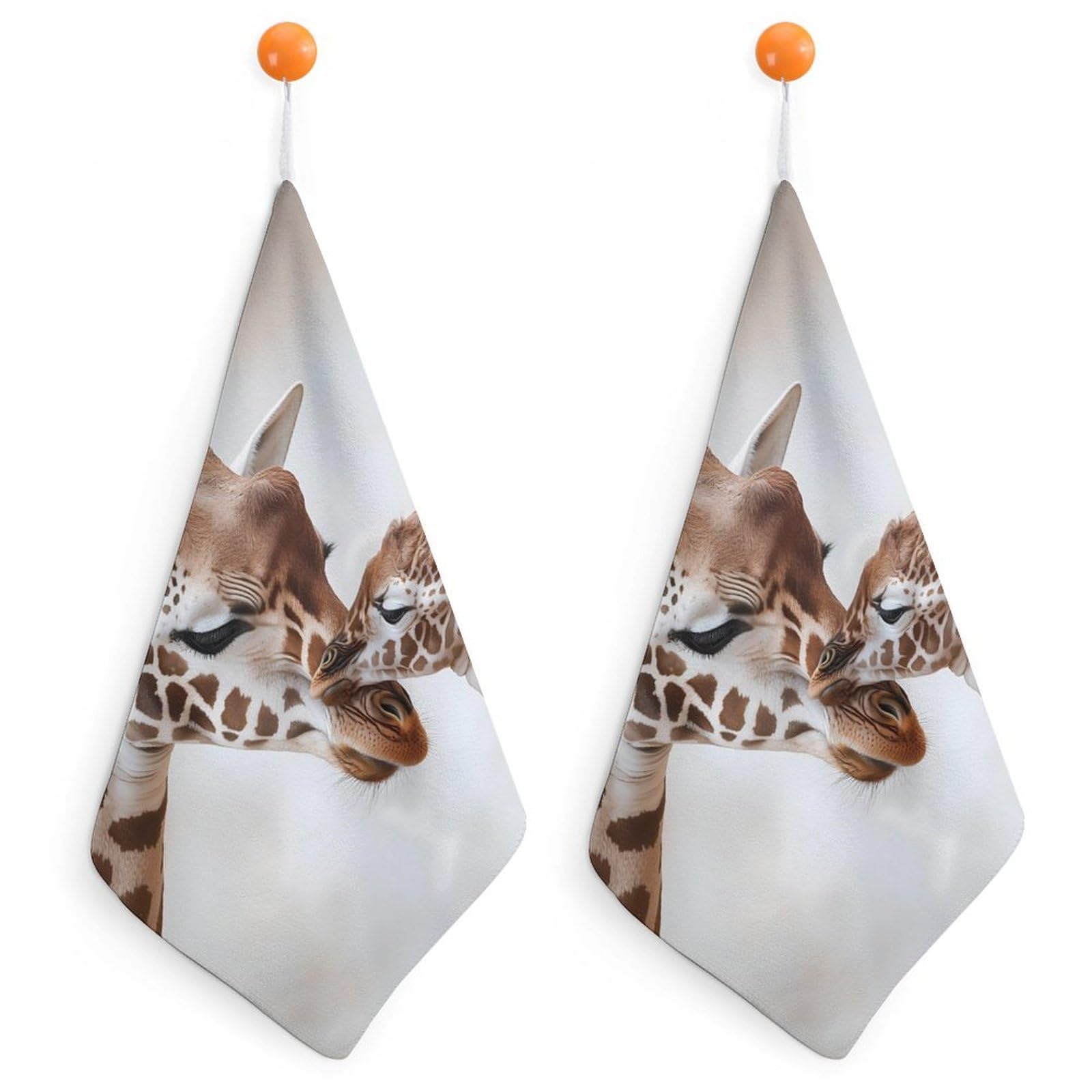 TXFBTRFSA Giraffe Mamas Love Hand Towels with Hanging Loop Kitchen Towel Handkerchiefs Cleaning Cloths