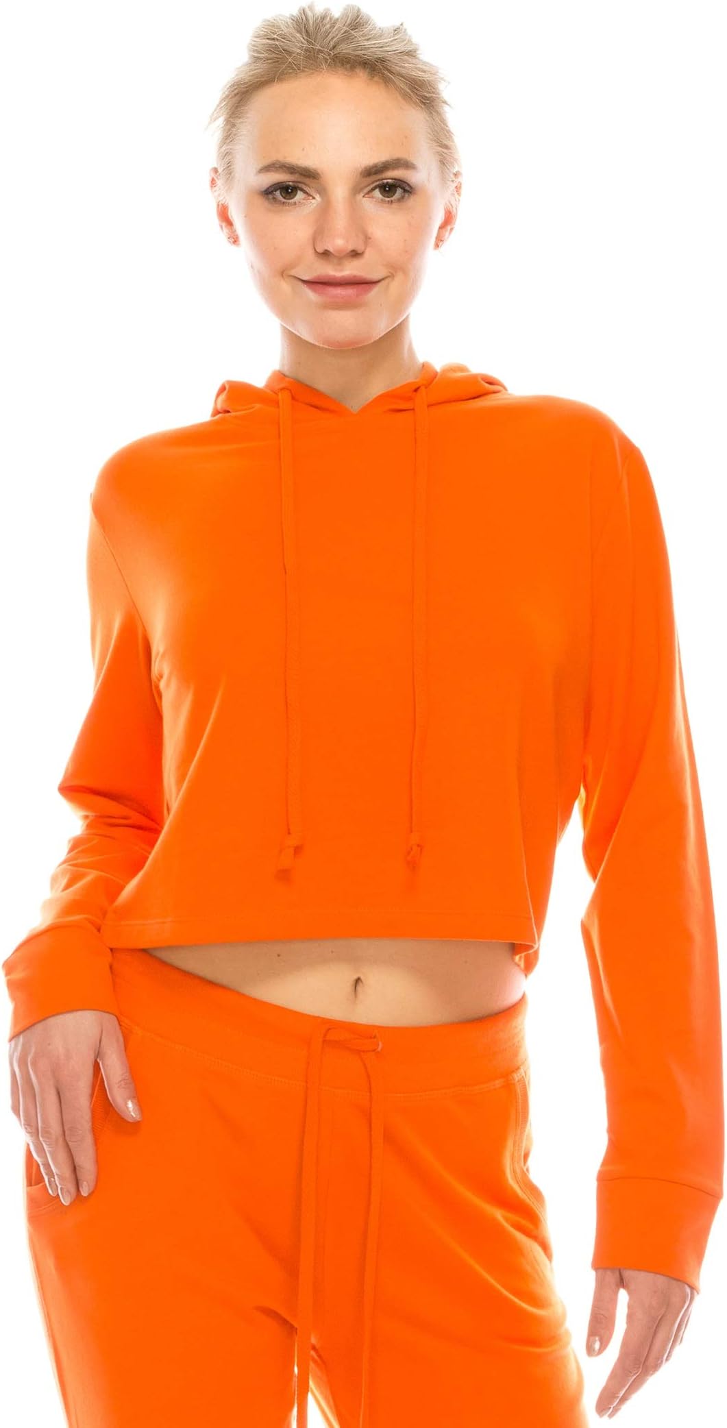 orange adidas cropped hoodie