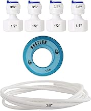 RO Female Direct Valve Straight Connector, 1/2" Female Thread x 3/8"(10mm) Push Fit Connection For All Water Purifer