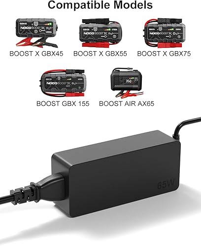 Miniatura 6 de Cargador de arranque USB C NOCO de 65 W para Boost X GBX45 1250A GBX55 1750A GBX75 2500A GBX155 4250A y Boost AIR AX65 2500A Batería Portátil Tipo C