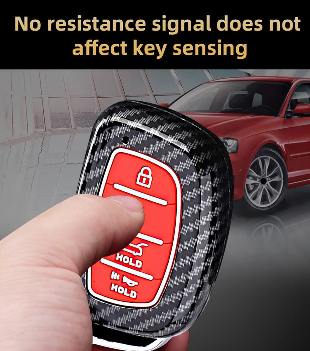 KUNIO Leather Key Case For Hyundai Models - Protective Cover For 4-Button Key Fobs