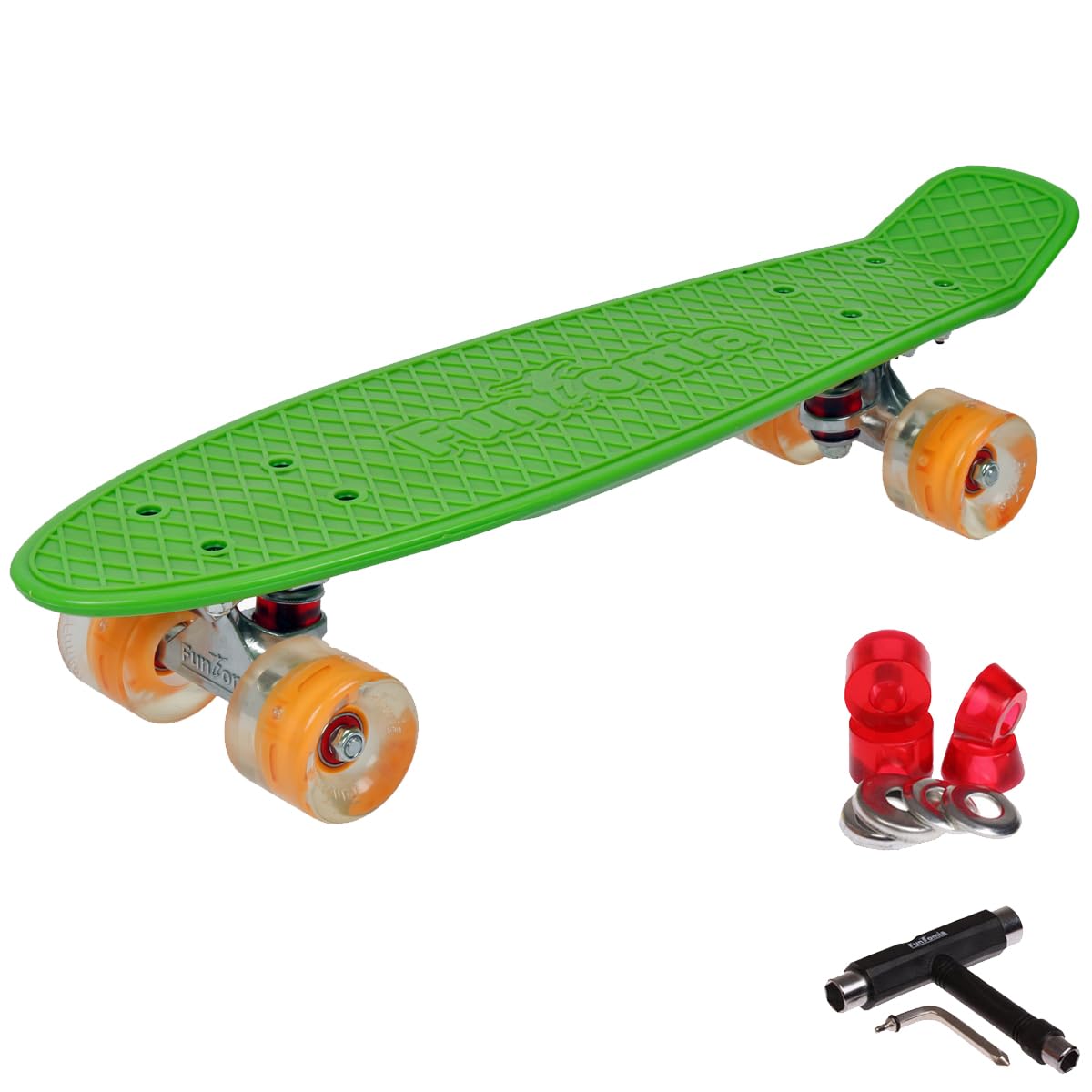 FunTomia Mini Board monopatín Skateboard 57cm - con o sin LED Ruedas - Wheel 59mmx45mm (82A) - Rodamiento ABEC-11 — view 16