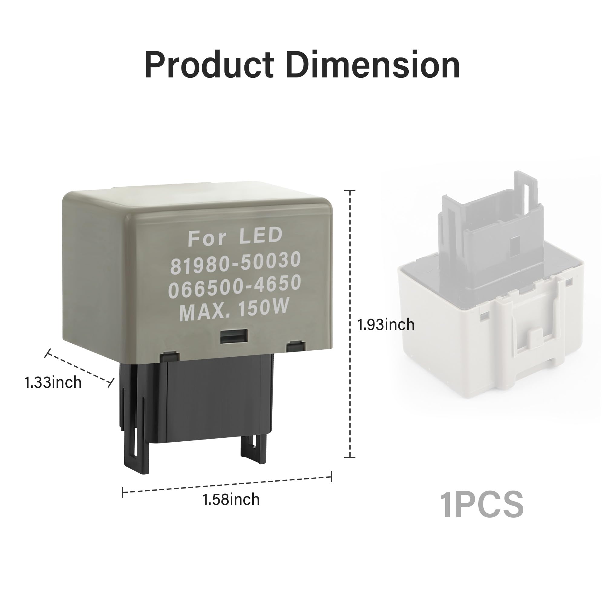 8 Pin LED Flasher Relay,Car LED Turn Signal Relay Compatible with Lexus Pontiac Subaru Toyota Replecement OEM#81980-50030,81980-53010,Flasher Relays for LEDs Turn Signal (Non-Adjustable)