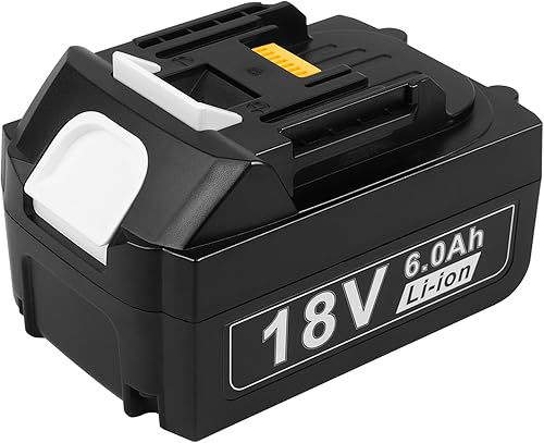 Paquete de 1 Batería de alto rendimiento de 18 V 6.0 Ah para herramientas Makita BL1860 BL1850B BL1850 BL1840 BL1830 BL1820 BL1815 LXT-400, batería