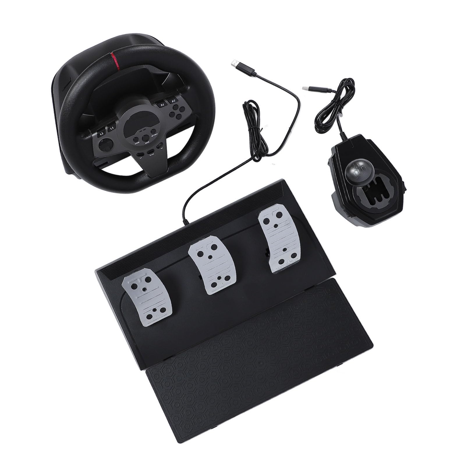 SENECESLI Volante da Corsa Gaming con Pedale del per Manovre Precise, Volante da 270 Gradi per Un'esperienza di Gioco Coinvolgente ABS Metallo