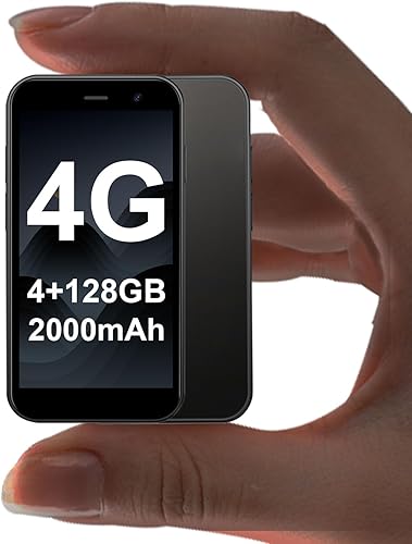 Mini teléfono 4G desbloqueado Mini Smartphone 4GB+128GB Batería más pequeña del mundo 2000mAh Pantalla táctil HD Teléfono móvil compacto para niños