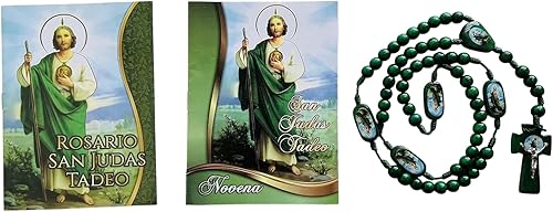 Miniatura 1 de "Rosario San Judas Tadeo" y"Novena San Judas Tadeo" Libros de Rezo con Rosarios de Madera Hecho a Mano