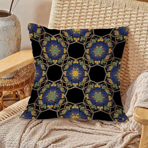 Housse de coussin 55x55 noir en velours doux de style nordique - 5