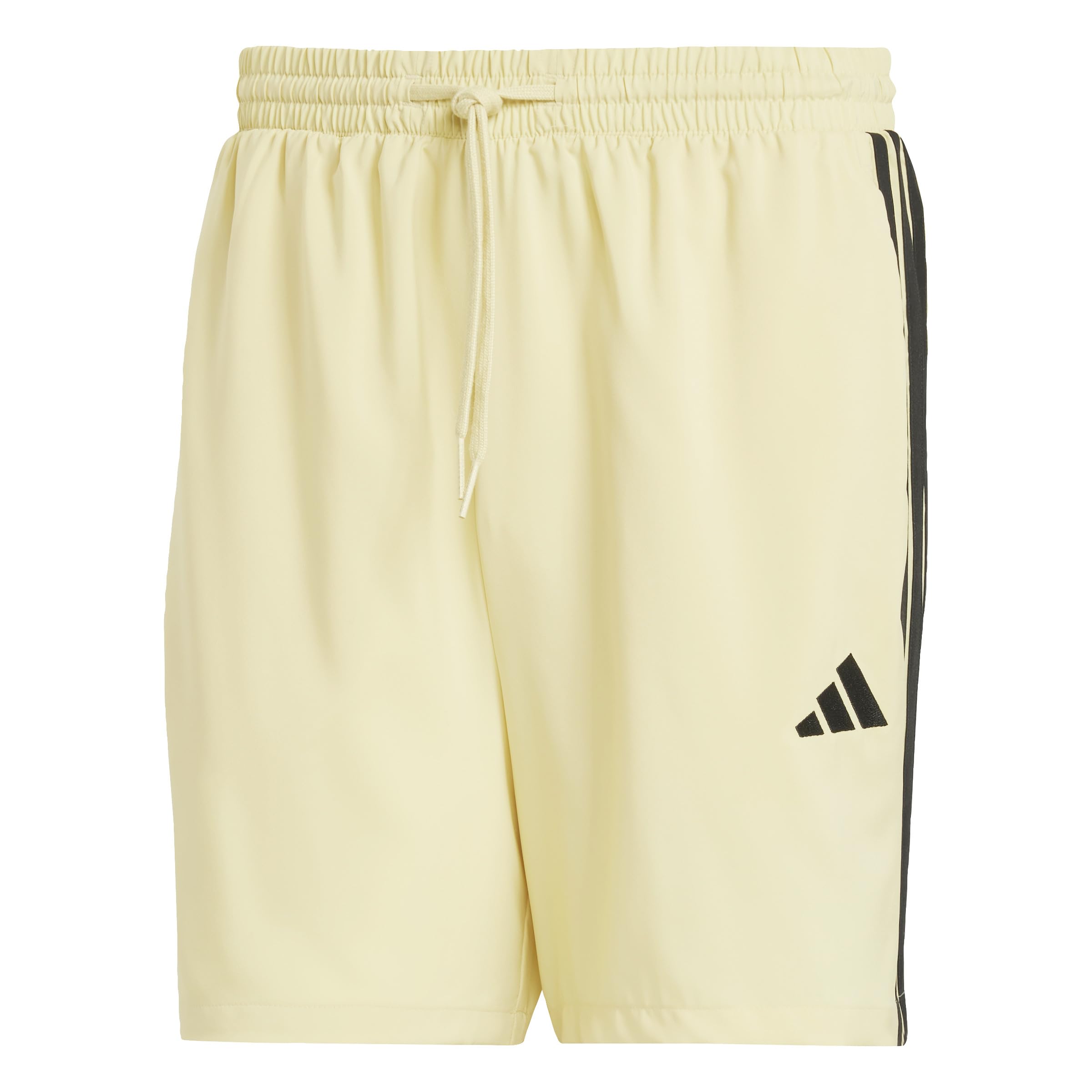 adidas Men's Essential Three Stripes Chelsea Base Short, Powder Yellow/Black, XS