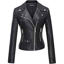 Women's Faux Leather Moto Biker Short Coat Jacket