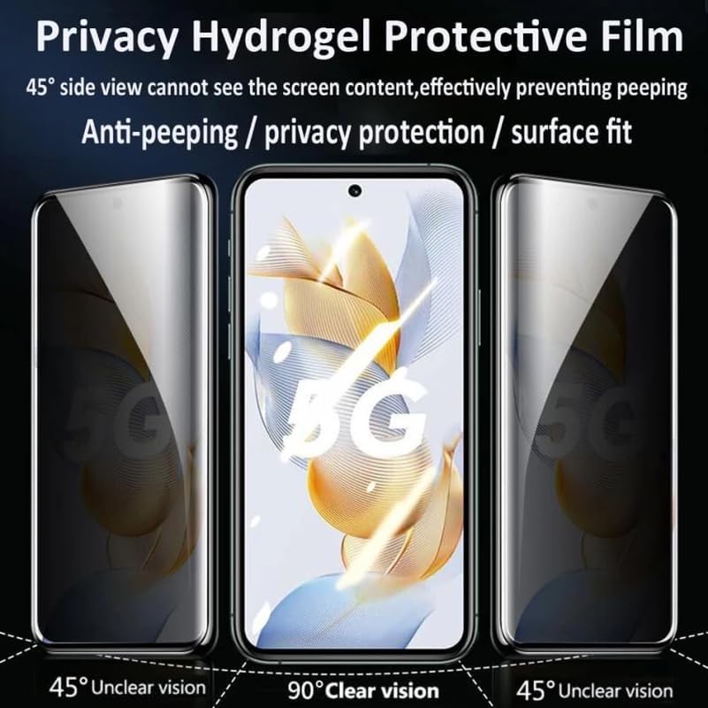 Image of Privacy Screen Protector Anti-Spy Flexible Screen Guard for Vivo V25 Pro 5G, Anti-Scratch [Not Working Fingerprint] (Black)
