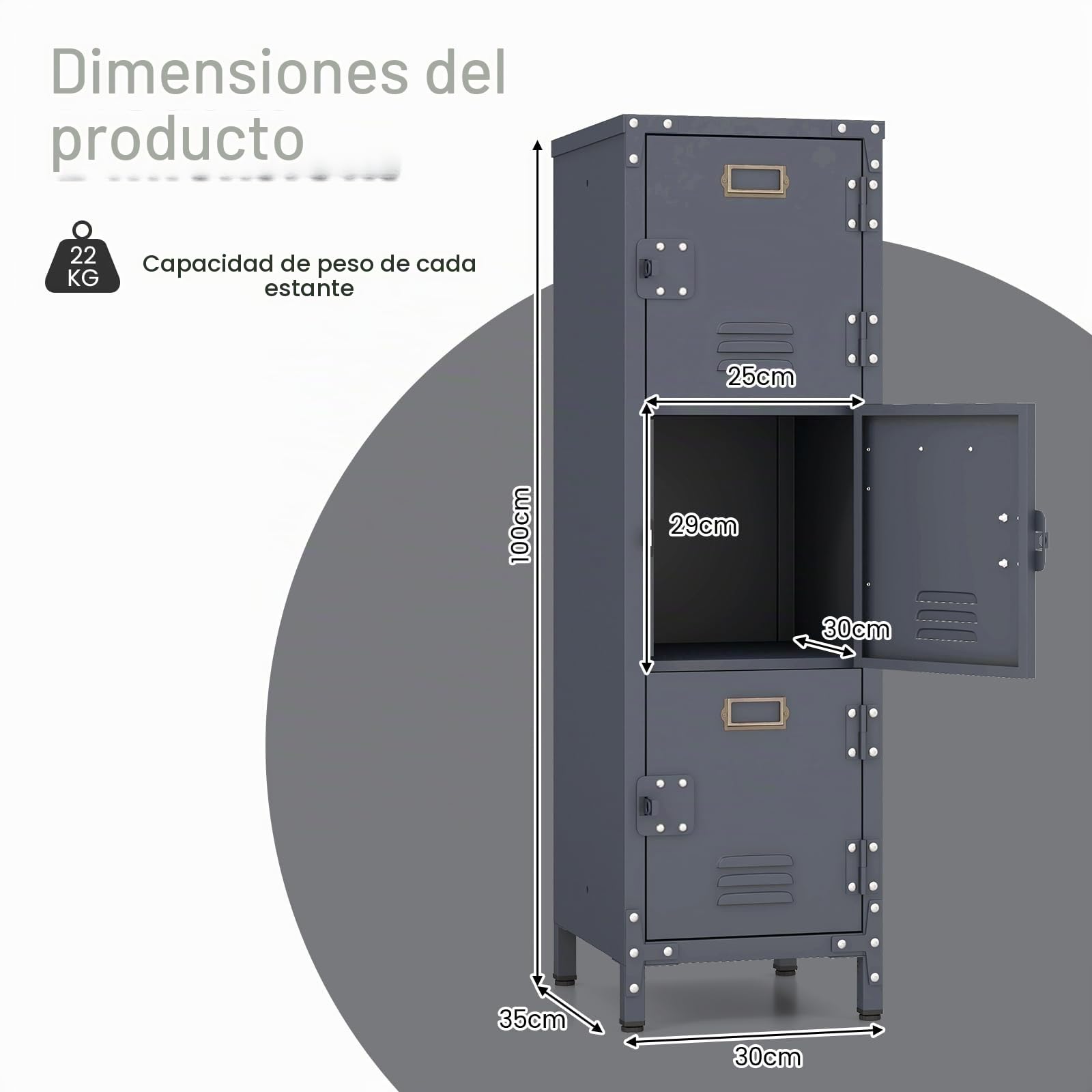 KOMFOTTEU Armario de Metal con 3 Puertas con Cerradura, 30 x 35 x 100 cm | Estantería Archivador con Dispositivo Antivuelco, Gabinete Vertical Industrial , Organizador para Oficina