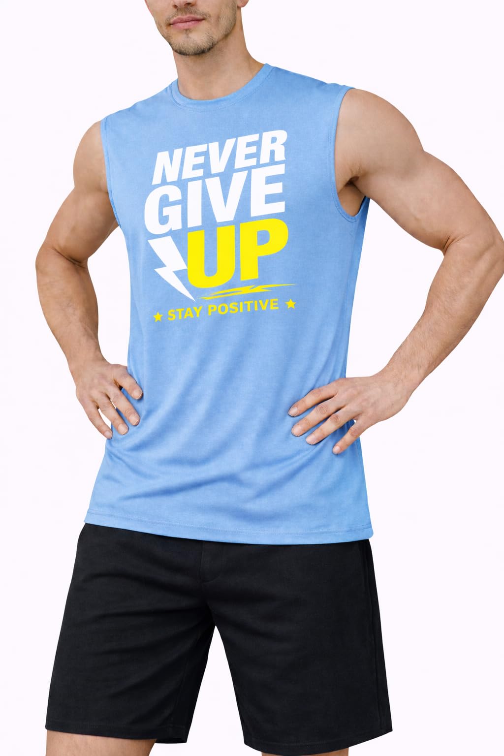 Men's Printed Sleeveless Tank Top Vest | Round Neck Polycotton Gym T-Shirt for Workout, Running & Outdoor Wear-image-42