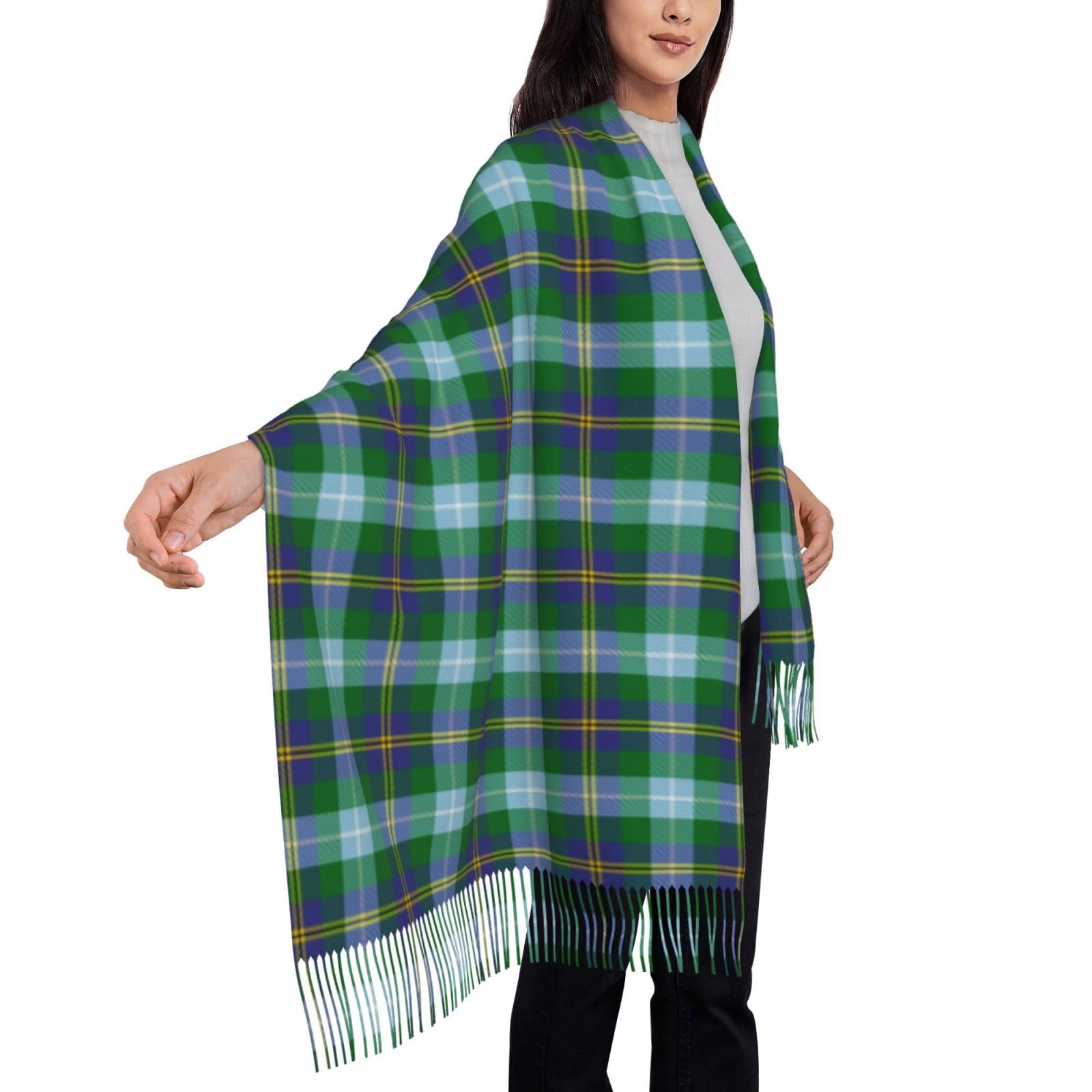 peiyeety Scottish Clan Porteous Tartan PlaidScarf for Women Tartan Soft Cashmere Feel Pashmina Shawl Wraps, Cozy and Lightweight for Daily & Holiday Wear
