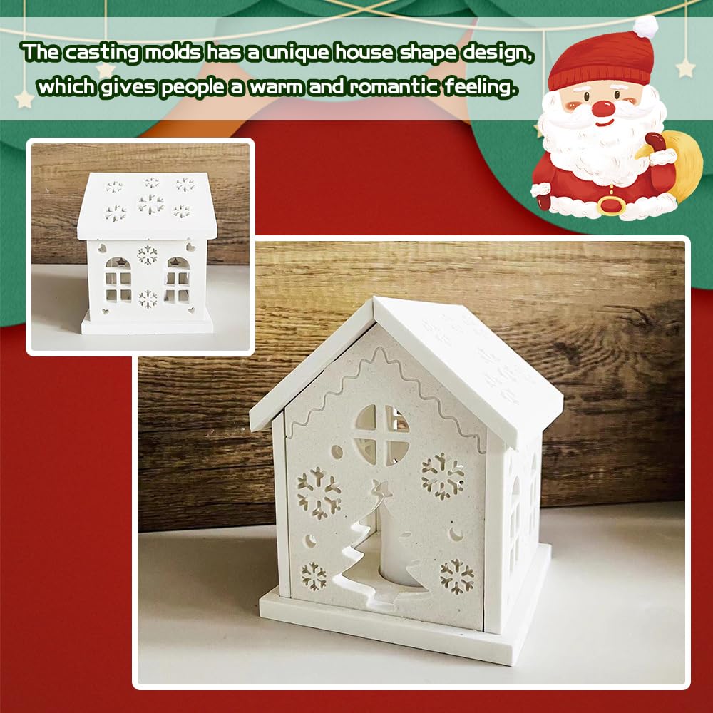 3D Silikonform Für Weihnachtshäuser - Kreative Gießform Für Kerzen & Deko