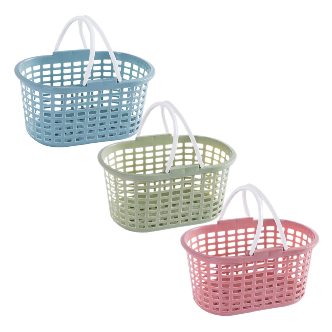 6piezas Cesta De Ducha Portátil Con Asas Organizador De Baño Plástico Para Champú Acondicionador y Artículos De Higiene