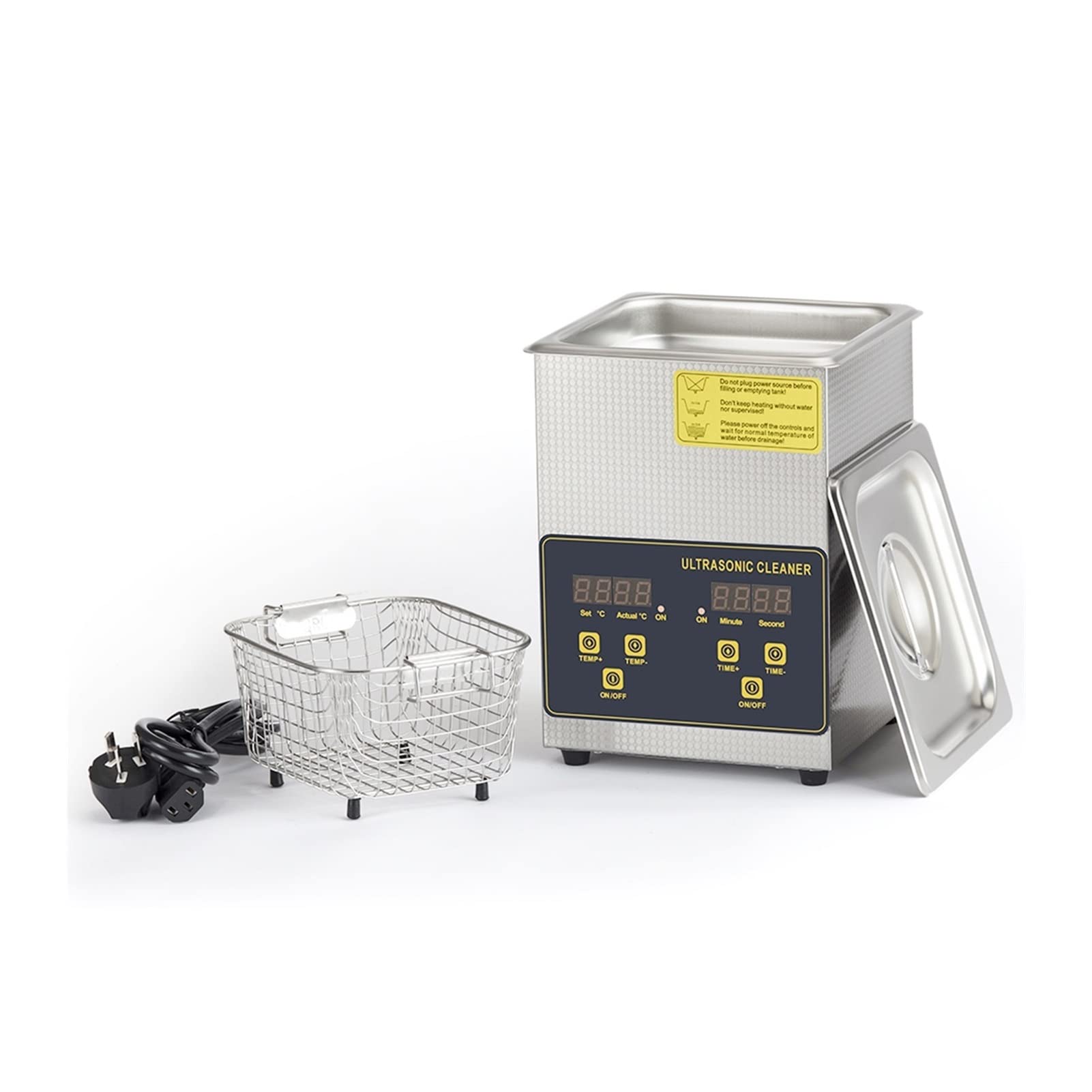 Limpiador ultrasónico Baño limpiador ultrasónico digital con temporizador de calefacción de canasta de limpieza 2L 60W 40kHz para uso diario