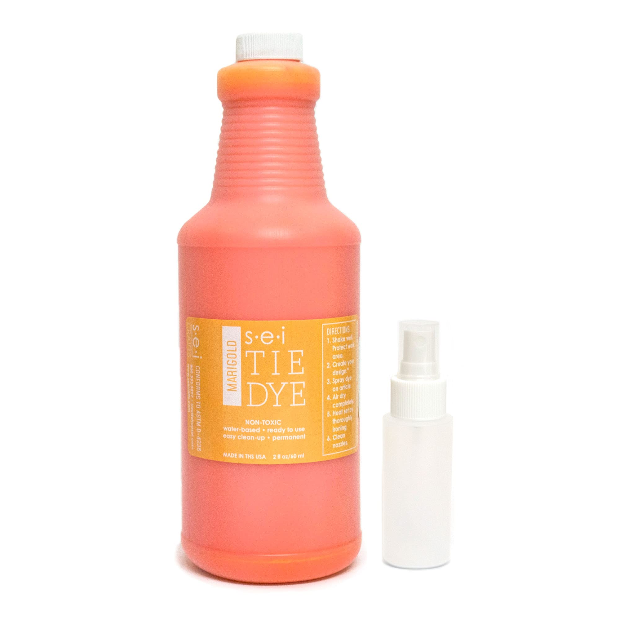 S.E.I Marigold Tie Dye Kits for Large Groups, Fabric Dye, Large Tie Dye Kit for Big Projects and Fun Activities, 1-Quart-32 Ounces…