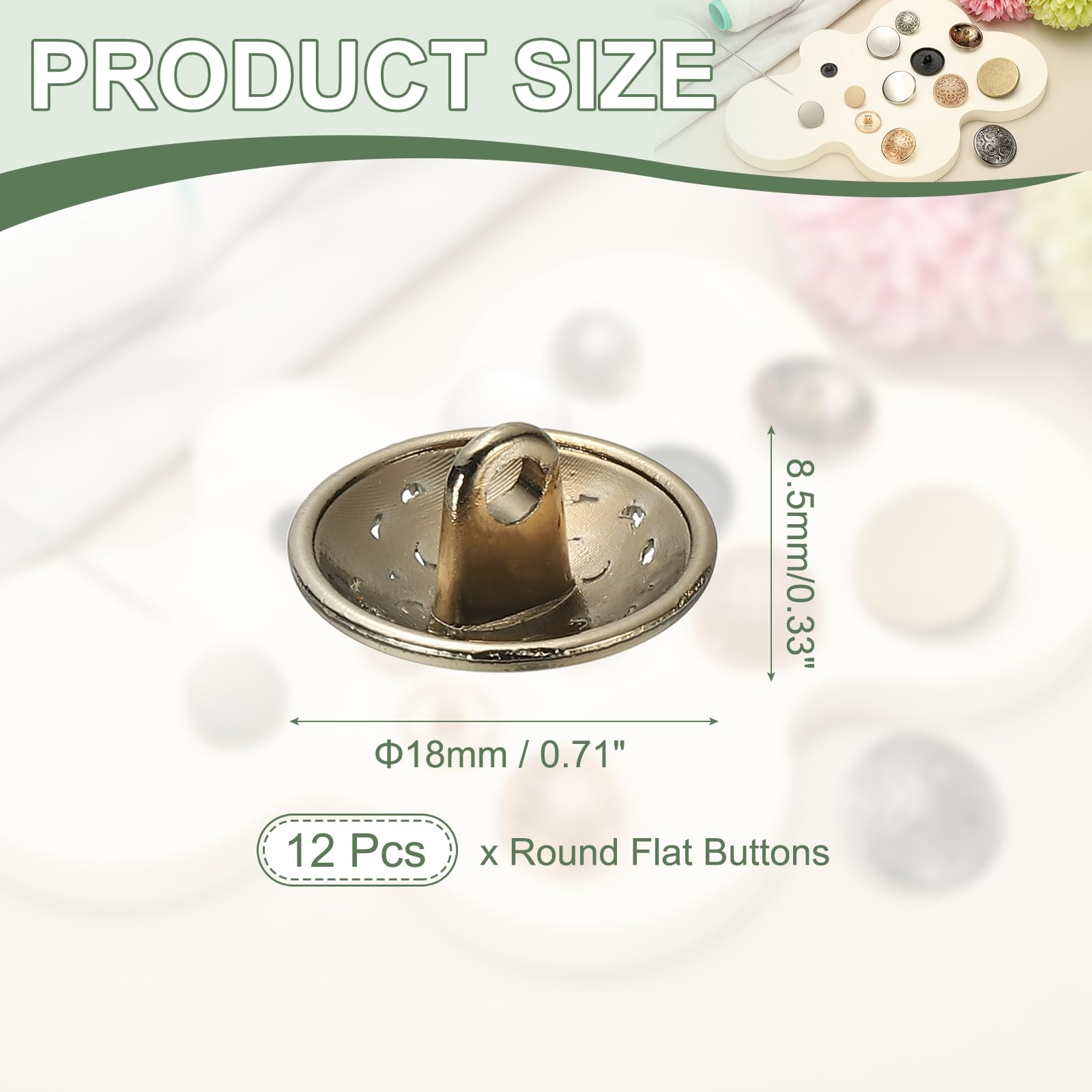 YELARXI Metal Round Hollow Buttons, Retro Hollow Shank Sewing Buttons, Fitting for (Men, Women, Coat, Shirt, Suit, Trousers - Image 2