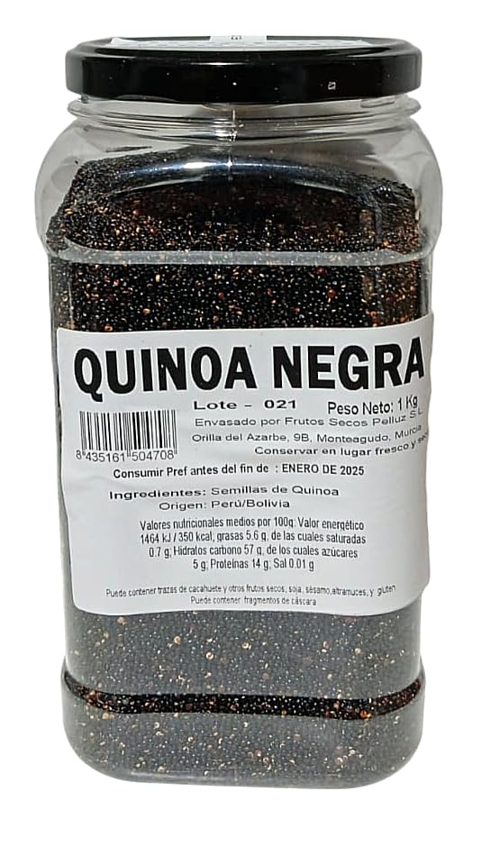 Semillas de Quinoa Negra 1 Kg - Proporciona nutrientes esenciales y un sabor único - Marca Pelluz