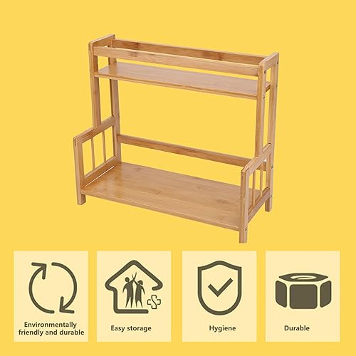 Miniatura 5 de Fydun Organizador de almacenamiento multifuncional para encimera de 2 capas, estante de especias de cocina, amplia gama de usos