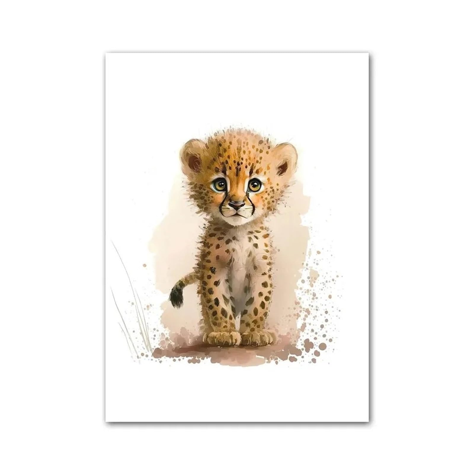 XENITE Wall Art Canvas Prints Elephant Lion Giraffe Tiger Zebra Nursery Wall Art Canvas Painting Aninmal Posters And Prints Wall Pictures Baby Kids Room Decor(D,30x40cm)