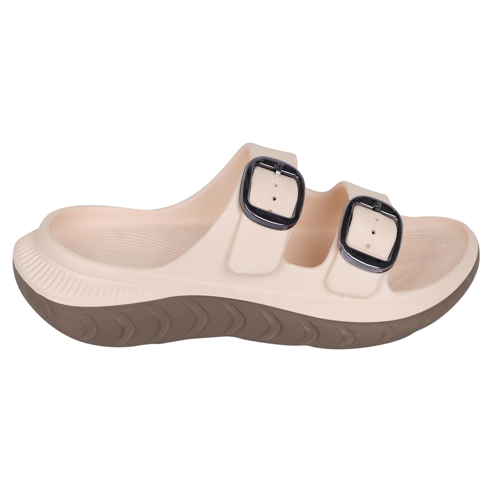 Women's Double Buckle Comfort Slides | Adjustable Strap Soft Cushioned Lightweight Slip-On Slippers | Anti-Slip Casual Indoor & Outdoor Sandals-image-30