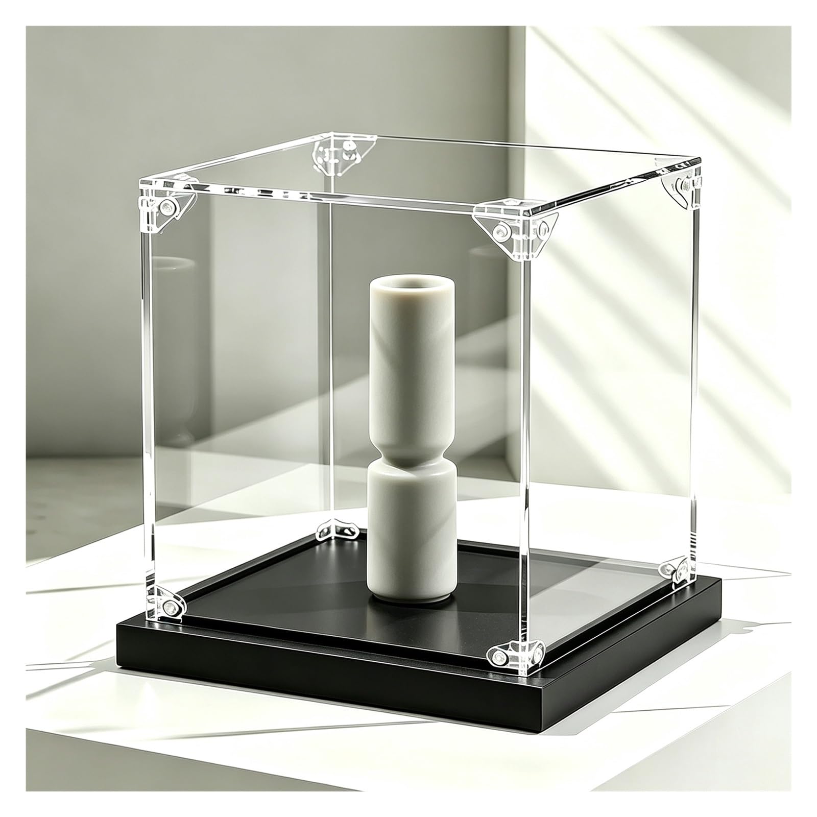 Vitrina de Acrílico para Colecciones, Expositor de Escritorio Apilable | Caja Expositora Transparente con Base Reforzada, Sin Herramientas Necesarias, Personalizable(13.8x19.7x9.8in (35x50x25cm))