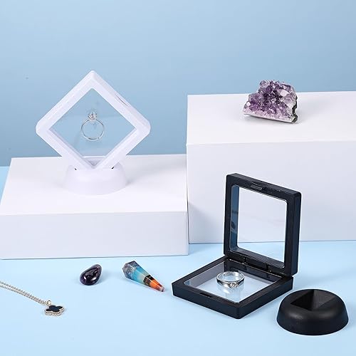 Miniatura 5 de 60 piezas de vitrina flotante 3D de película de PET para joyería, caja de almacenamiento de monedas, soportes para monedas antiguas de desafío,