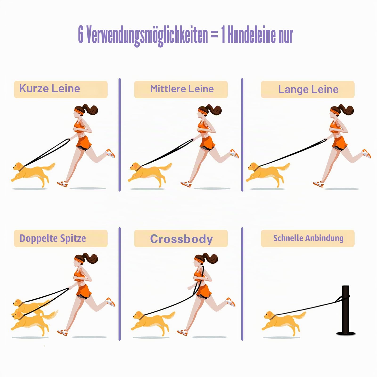 Hundeleine aus Leder, 2,4 m, strapazierfähig, echtes Leder, multifunktional, Starke Lederleine für kleine, mittelgroße und große Hunderassen, Hund Zubehör