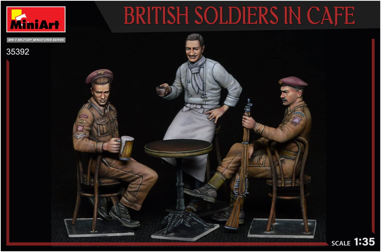 Miniart 1:35 - British Soldiers in Cafe, Molded Color - Image 3