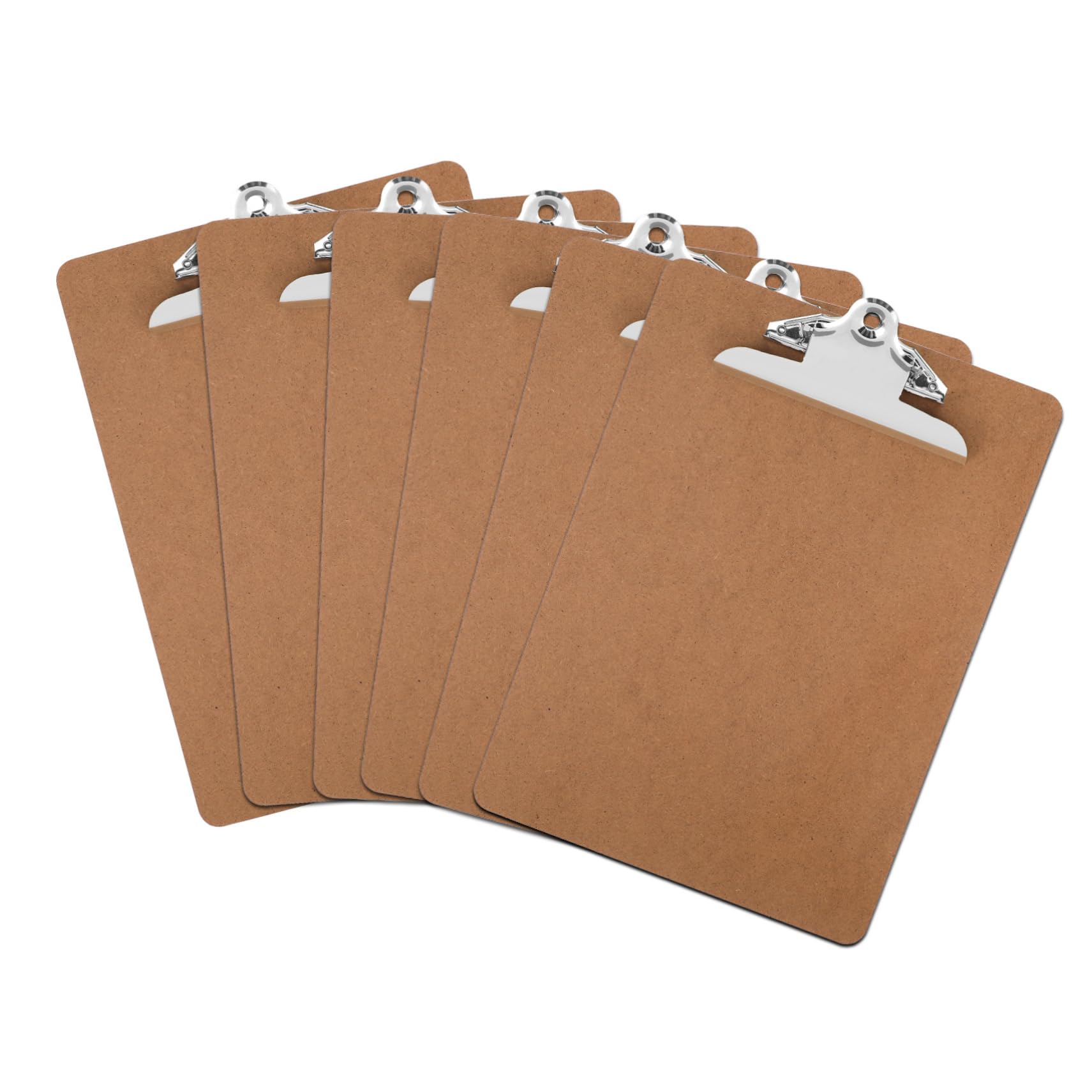 6 Klemmbretter im Letter Format aus Mdf, Braun mit Klammer