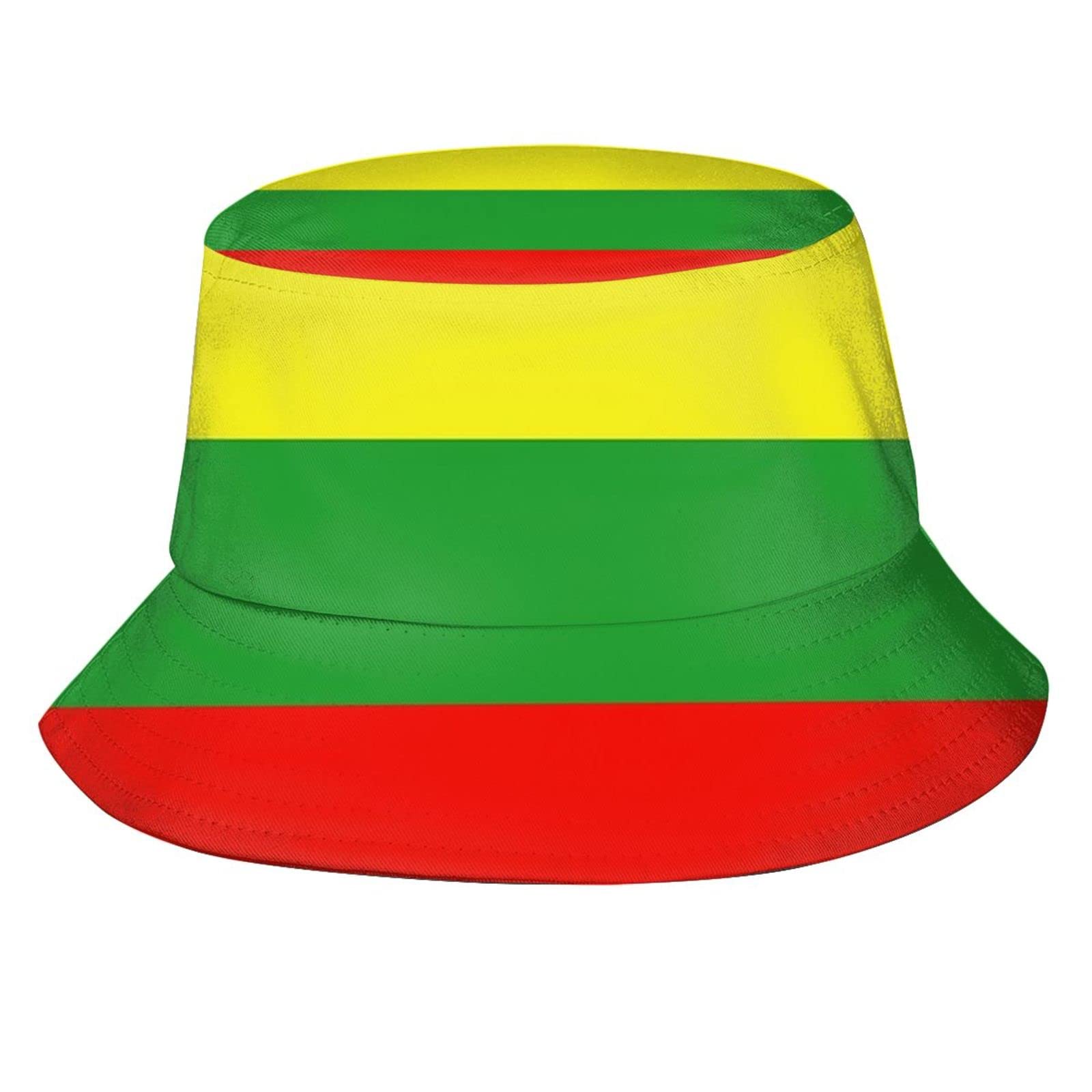 Cute Funny Flag Bucket Hats Fashion Patriotic Sun Cap Packable Outdoor Fisherman Hat for Women Men, Lithuania Flag-t01, One size