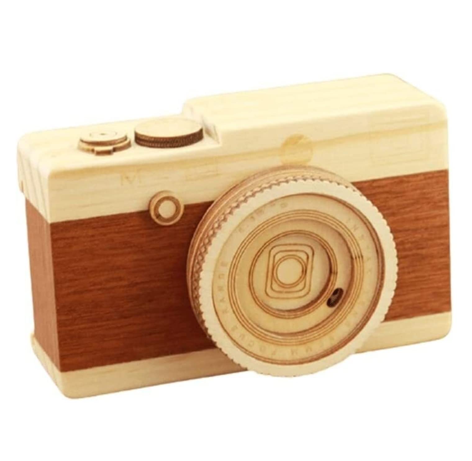 Caja de música para cámara, caja de música de madera, caja de pronunciación para cumpleaños, Navidad, el nombre de la música está en la imagen, caja musical de regalo (madera, 12,5 x 7,5 x 6