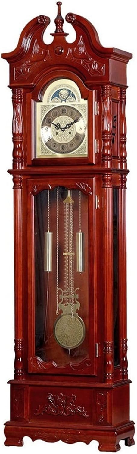 Grandfather Clock Vertical Clock, Quartz Movement Table Clock European Style Floor Clock Small Living Room Standing Clock Chinese Retro Home Clock Floor Clock
