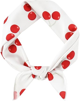 GERINLY Cute Bandana for Women Fruits Printed Square Hair Scarf Headband Summer Accessories Lovely Neckerchief