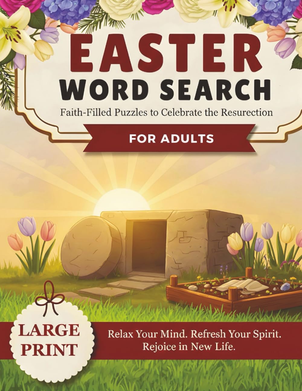 Easter Word Search Book for Adults: Large Print Christian Bible Puzzles Celebrating the Resurrection of Jesus