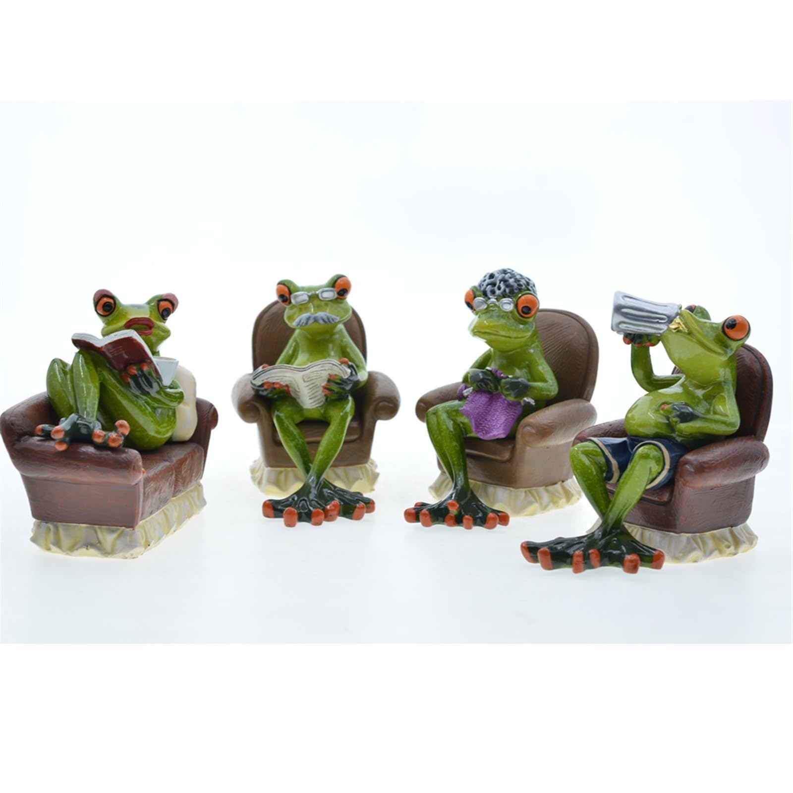 2 sztuk/zestaw ogród ciesz się życiem para żywiczna figurka żaby Nordic dekoracja pokoju domowego figurka zwierzątko miniaturowa dekoracja stołu (Color : GrandParents)