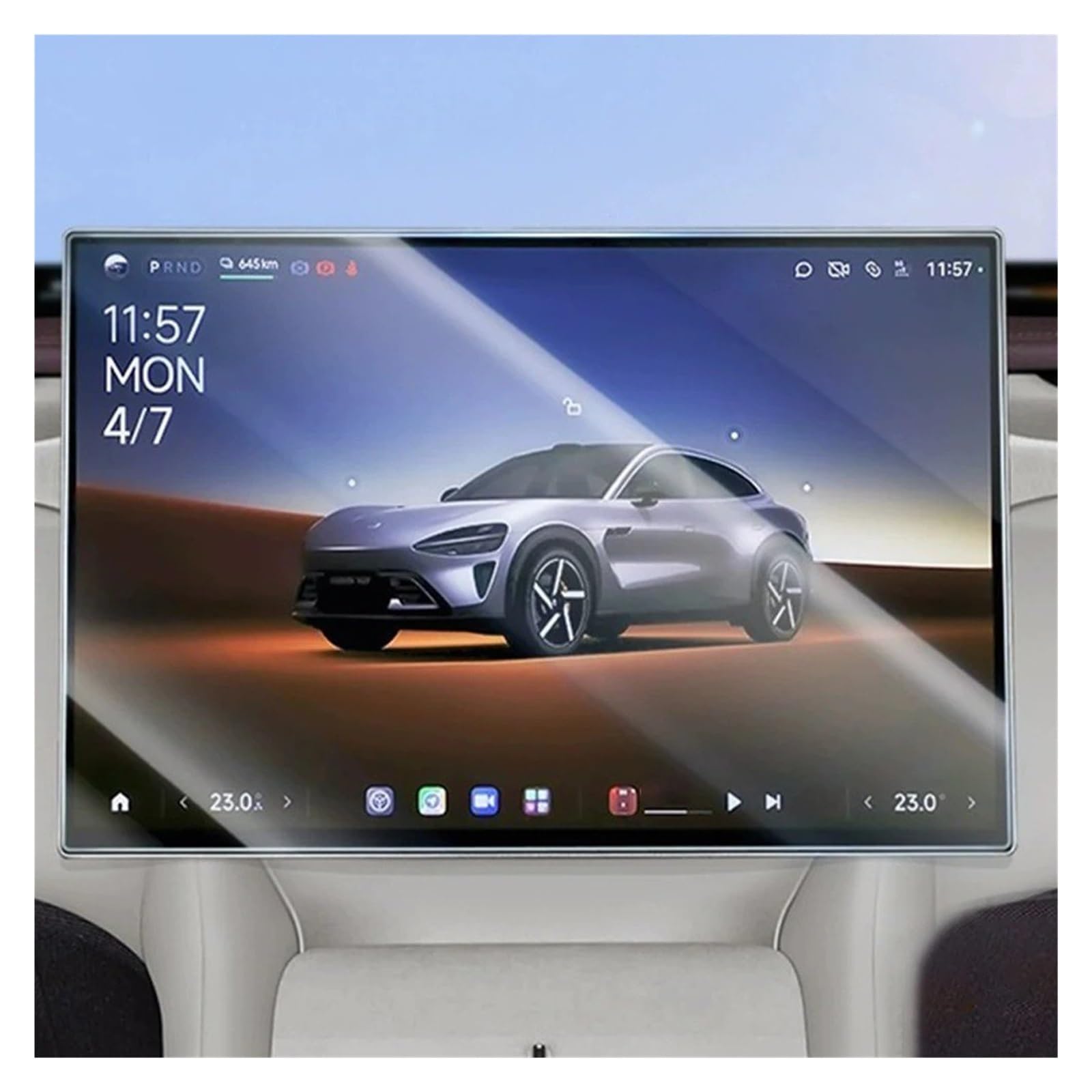 Película Protectora Navegación Para Xiaomi Para YU7 2025 Accesorios Coche Protector Pantalla Cristal Templado La Consola Central Navegación E Interior(White 2pcs)