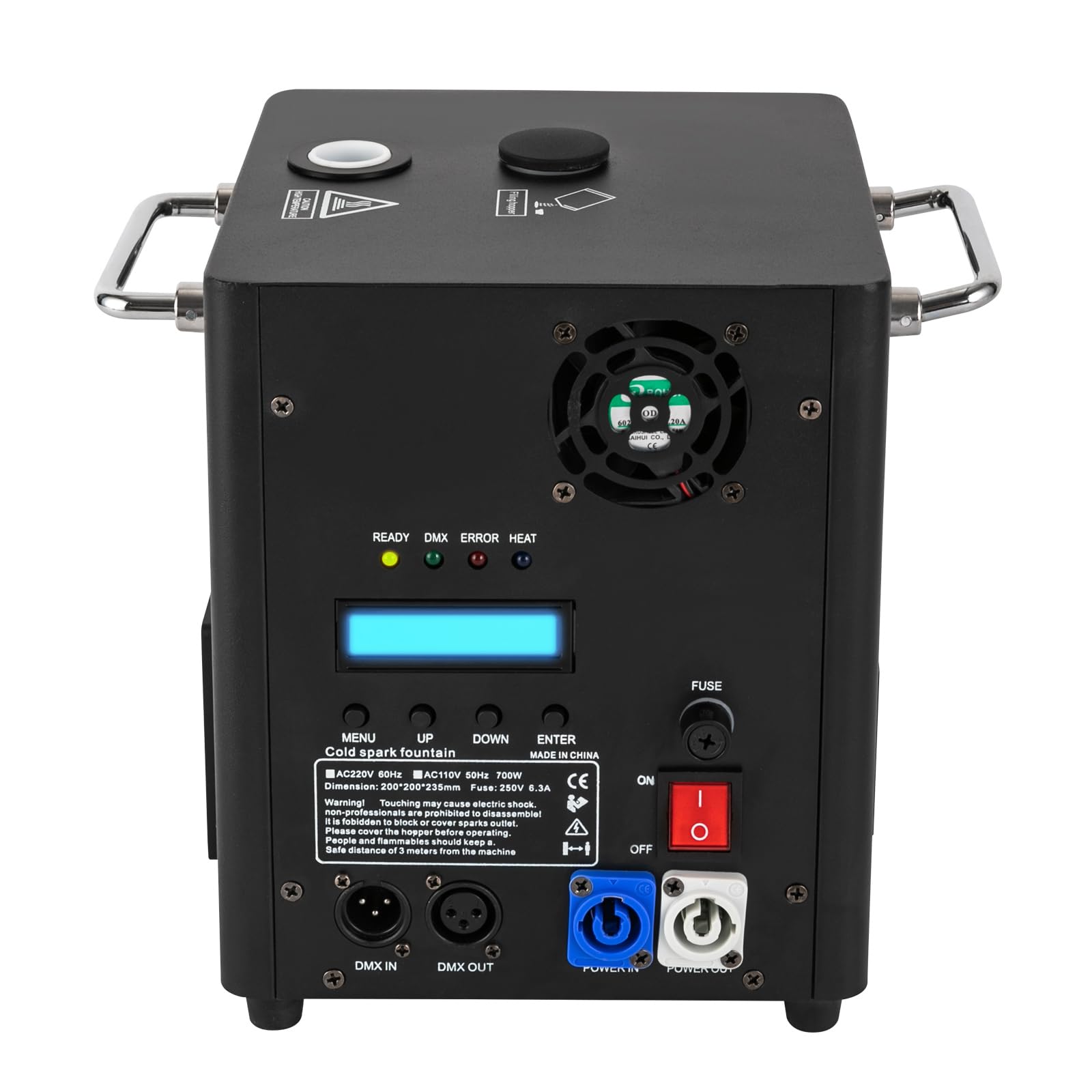 700w Elettronico Telecomando Spruzzatore Fuochi D'artificio telecomandato 220v Nero Dmx Controllo Fase Luci Stage Stage Effetto Speciale Macchina Dj Attrezzature