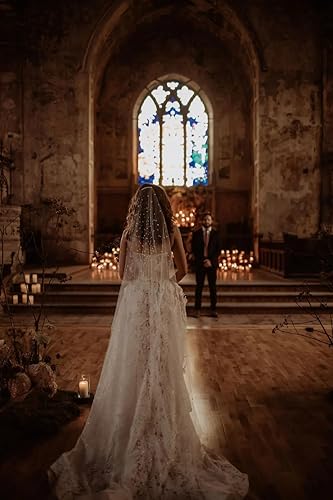 Miniatura 7 de Passat Rhinestones Bridal Veil Crystal Cathedral Wedding Veil Beaded Veil For Brides Bachelorette Party Crystals Bridal Veil