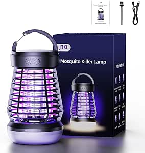 Piège à Mouches Lumière LED Dufuso Lampe Anti-Moustiques UV 2000V - Tueur Insectes Rechargeable IPX5 Intérieur/Extérieur Tueur Insectes Uv 2000v