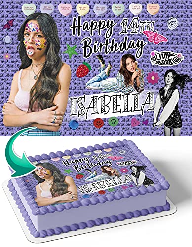 Cakecery Olivia Rodrigo Edible Cake Image Topper Personalized Birthday Cake Banner 1/4 Sheet Cakecery Olivia Rodrigo Edible Cake Image Topper Personalized Birthday Cake Banner 1/4 Sheet