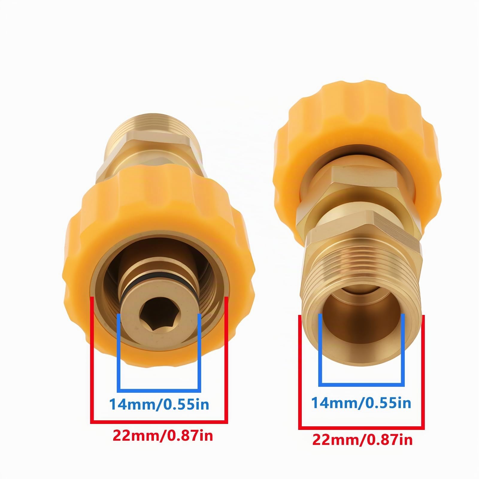 Adaptateur pour Nettoyeur Haute Pression TR22 IG Easy Lock Vers M22 AG Compatible avec Kärcher HD HDS Séries avec Filetage TR22 Easy!Lock