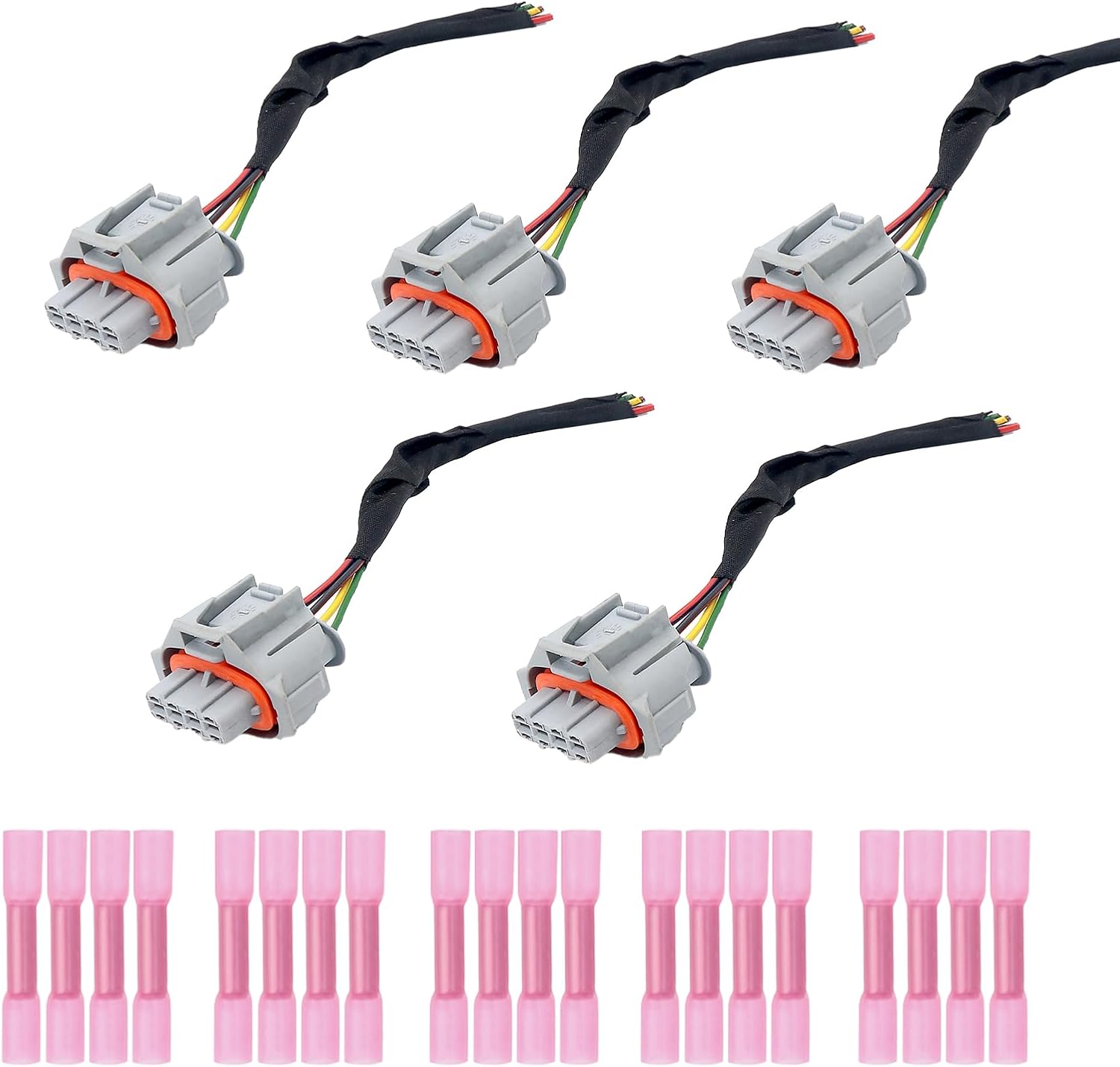 5Pcs Wires Ignition Coil Connector Wiring Plug Pigtail Harness Compatible with Volvo C30 C70 S40 S40 S60 V50 V70 XC70 2004-2016 2.4L 2.5L L5